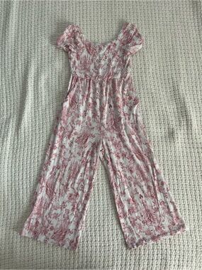 Posh peanut Pink and White Floral Jumpsuit Pajama